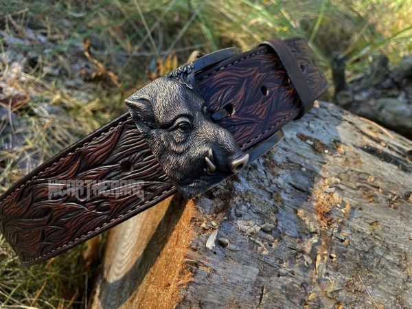 Wild Boar Handtooled Belt - Image 3