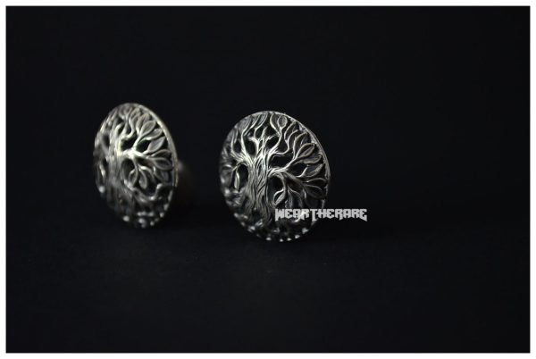 Yggdrasil Silver Cufflinks Norse Style Viking Pagan Cufflinks